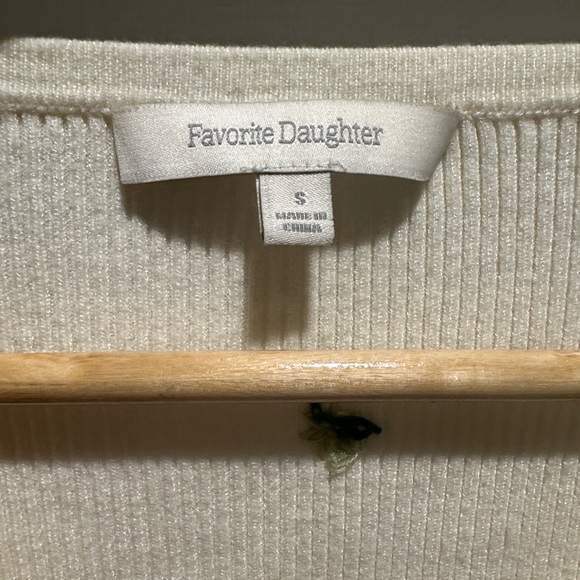 Favorite Daughter The Athena Sweater size S Floral Embroidered Cream Cardigan - Picture 7 of 8